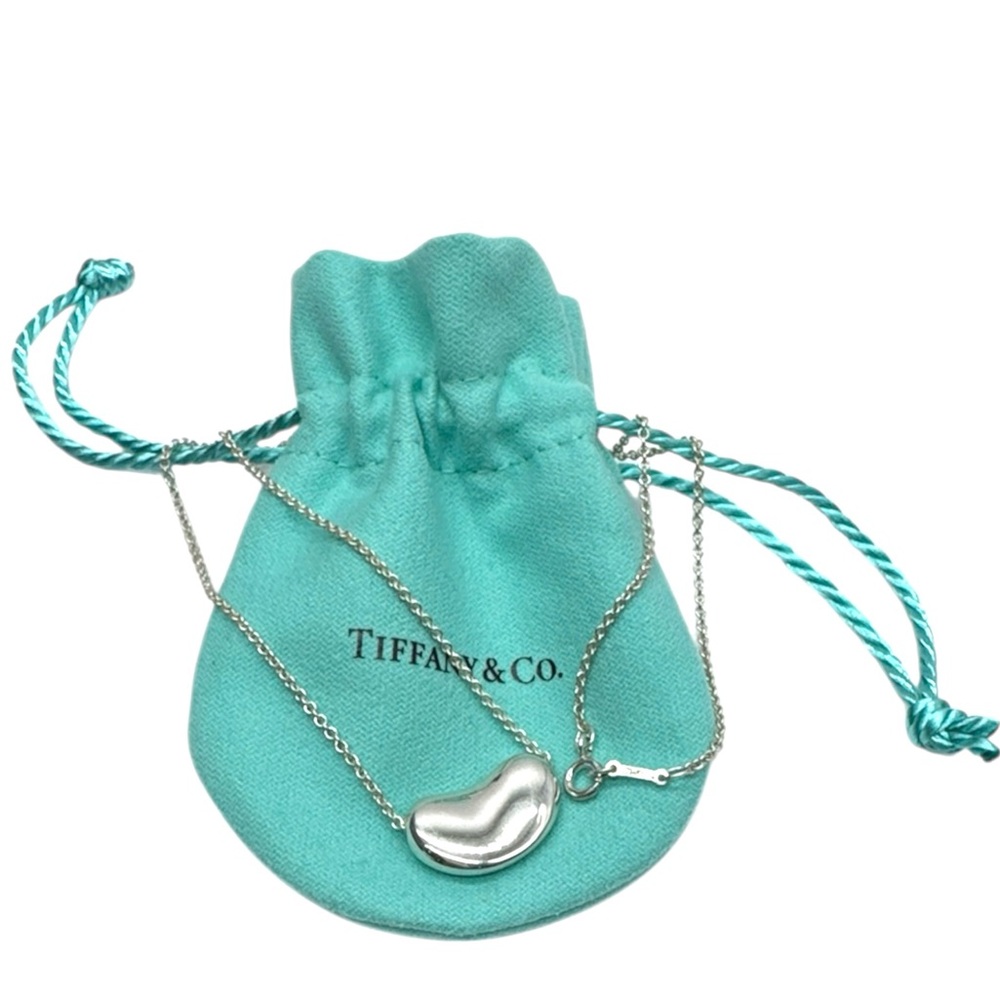 Tiffany & Co Elsa Peretti 16” Chain 18mm Bean 925 Sterling MSRP$550 Gentle Wear!